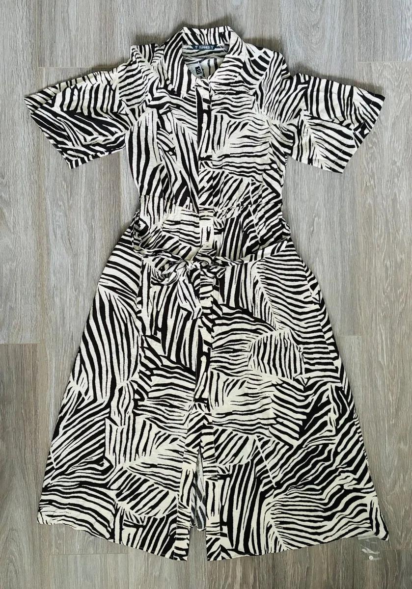 NEW Women's Zebra Print Shirt Dress: Size 10