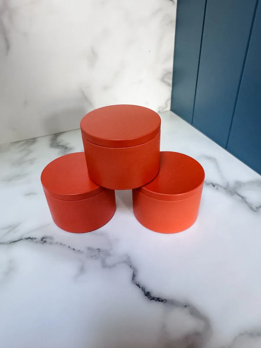45 Orange Tins with lids - Image 1