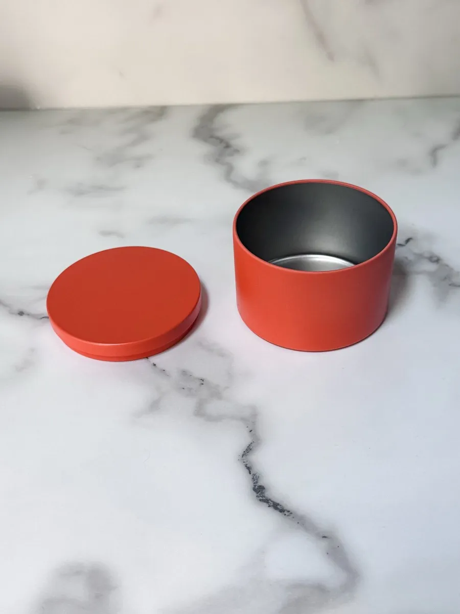 45 Orange Tins with lids - Image 2