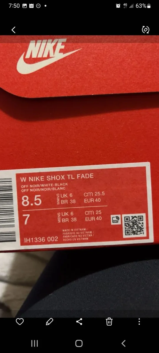 Ladies nike shox TL fade trainers - Image 2