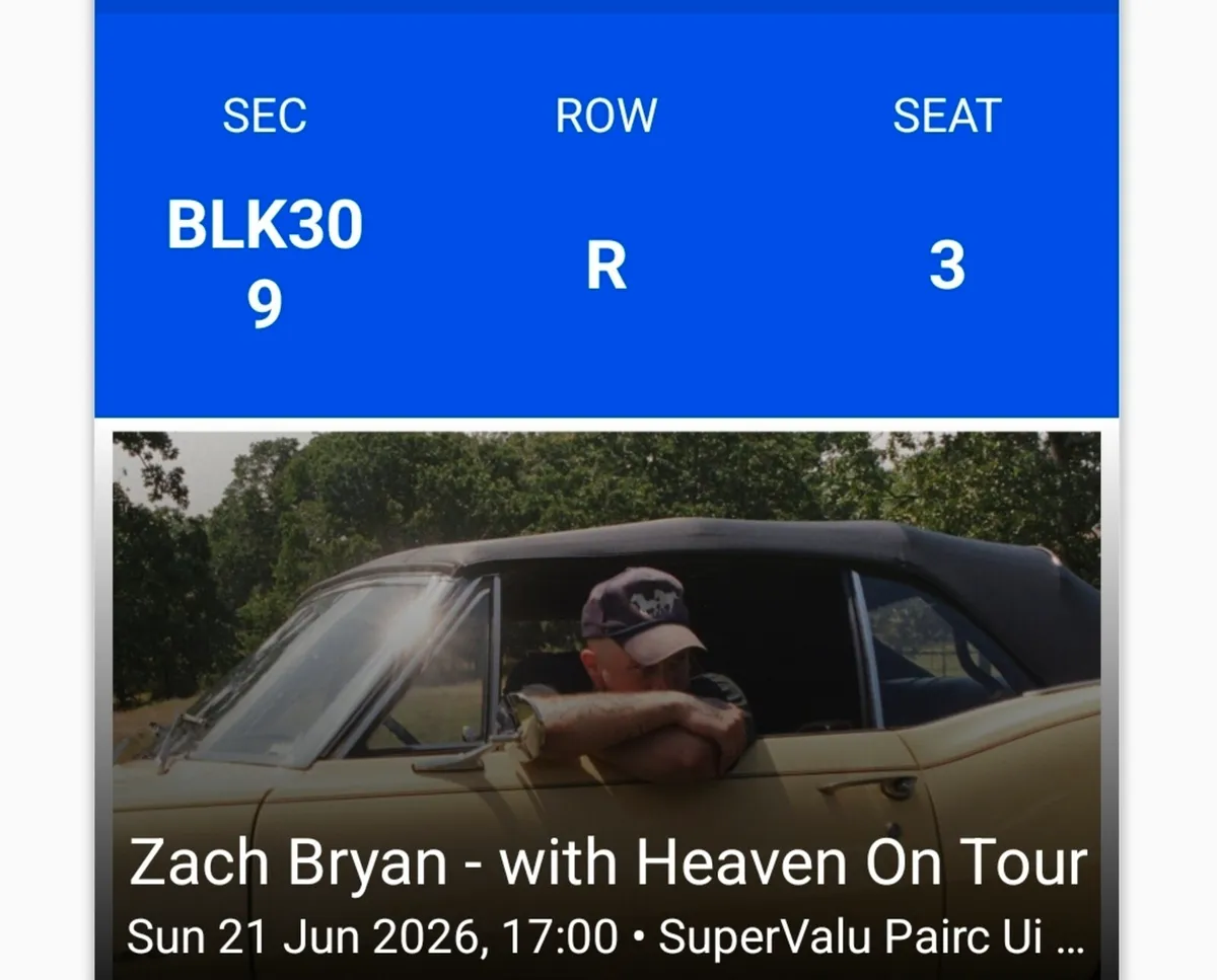 Zach Bryan Tickets x 4