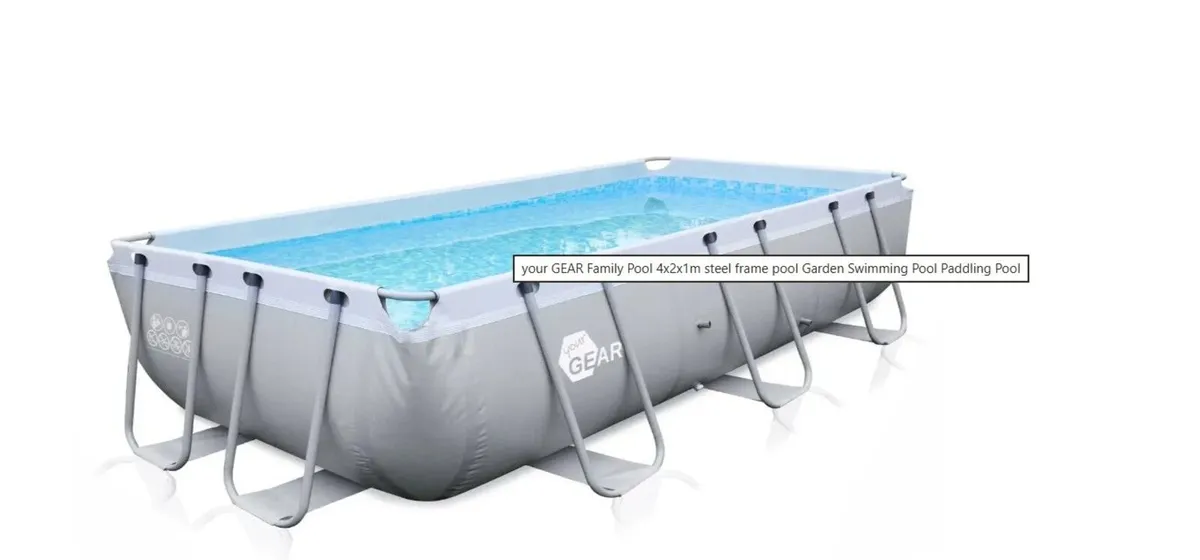 Family Pool 4 x 2 x 1 m Steel Frame - Image 3
