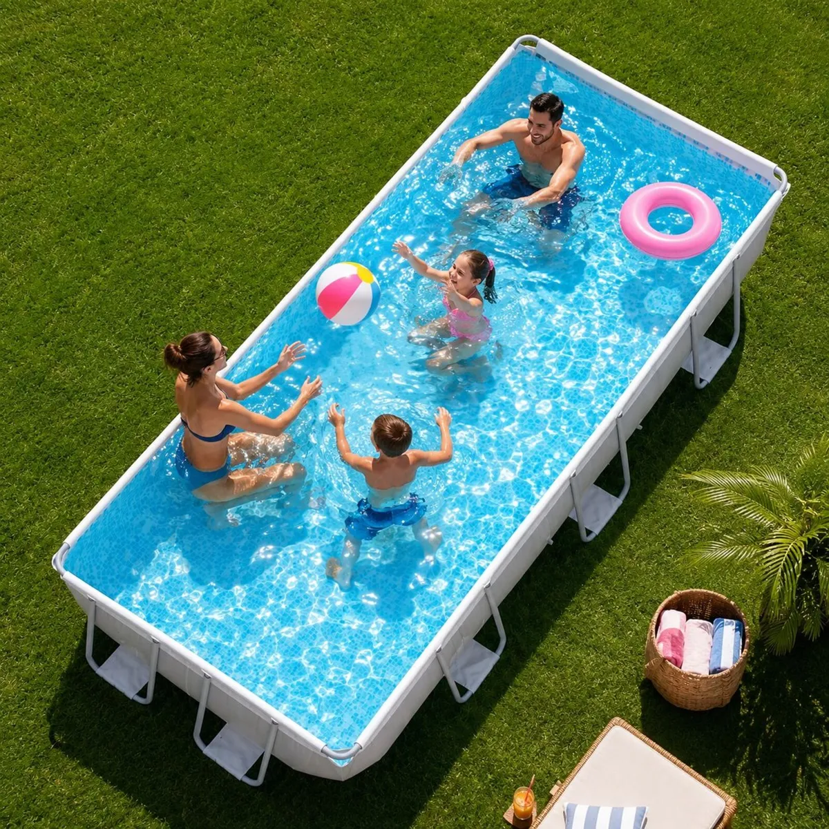 Family Pool 4 x 2 x 1 m Steel Frame - Image 4