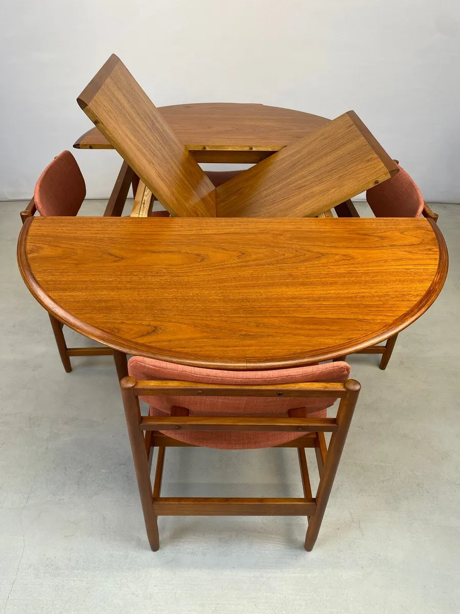 Rare Mid Century Danish Table & Chairs - Image 4
