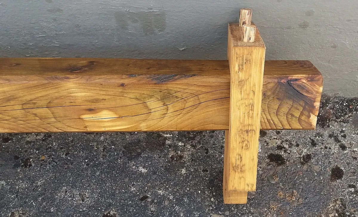 Rustic Solid Wood Floating Stove  Mantle / Shelf - Image 4