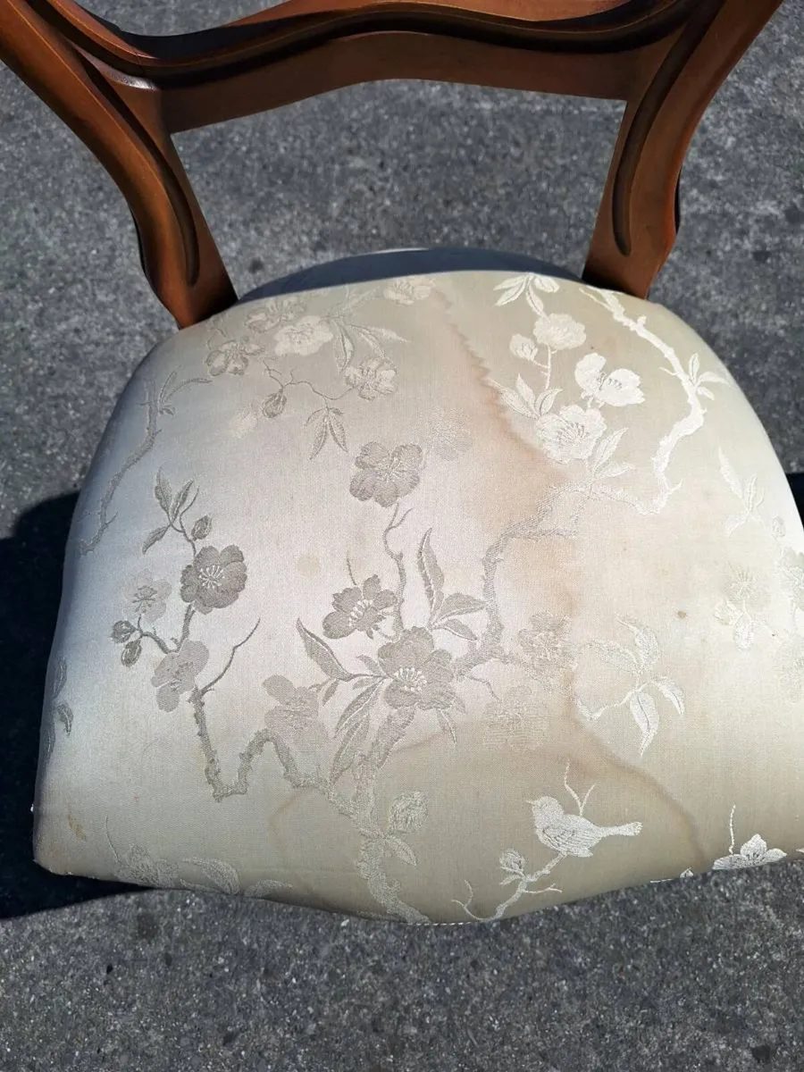 Two balloon back chairs Seats needs upholstery - Image 4
