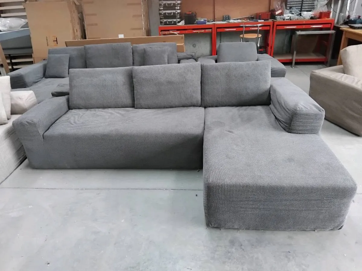 Gray fabric corner sofa - Image 2