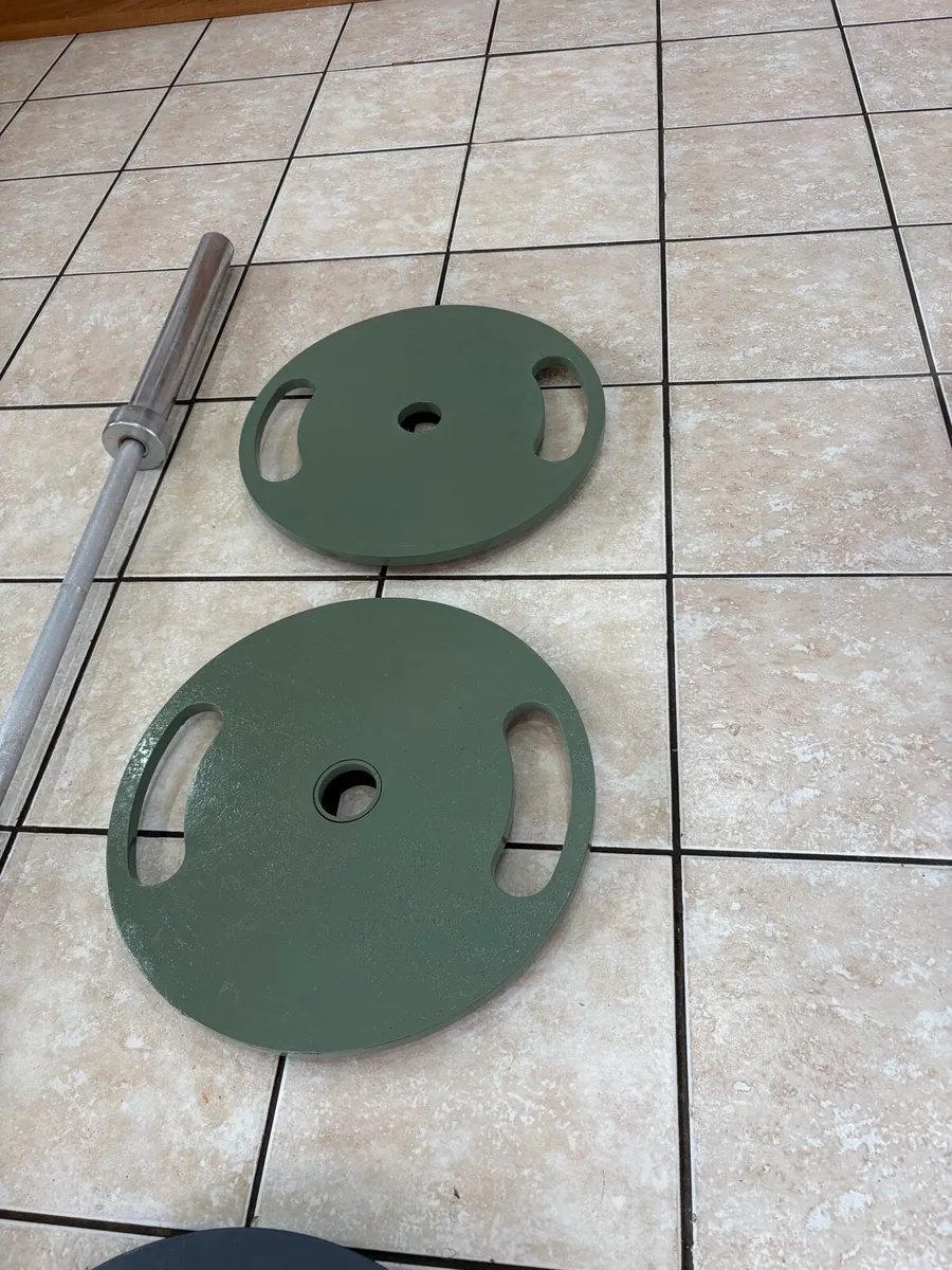 OLYMPIC STEEL WEIGHTS + 20KG 7 FT OLYMPIC BARBELL! - Image 3