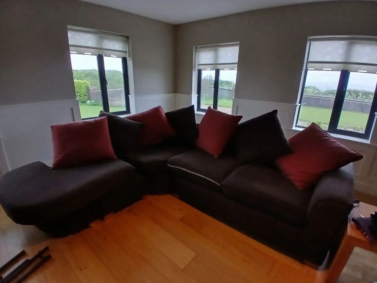 Corner sofa. Armchair and footstool - Image 1