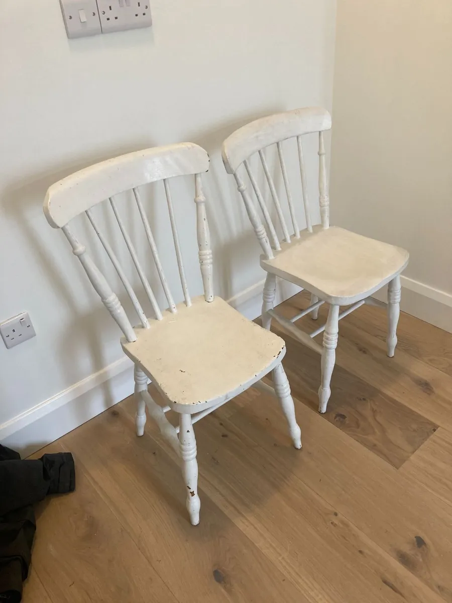 Kitchen Chairs x 2 - Windsor - Antique Farmhouse - Image 1