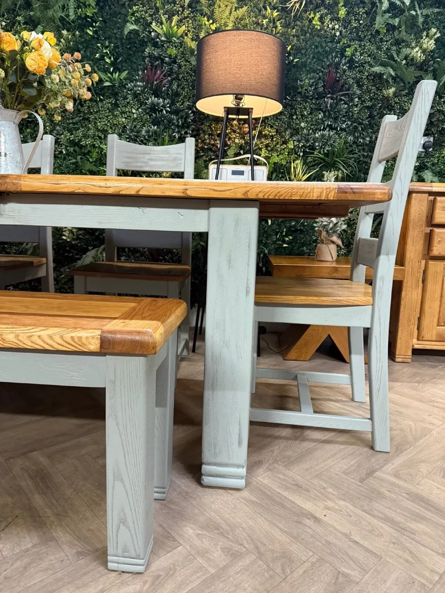 Oak Dining Table Set - Image 3
