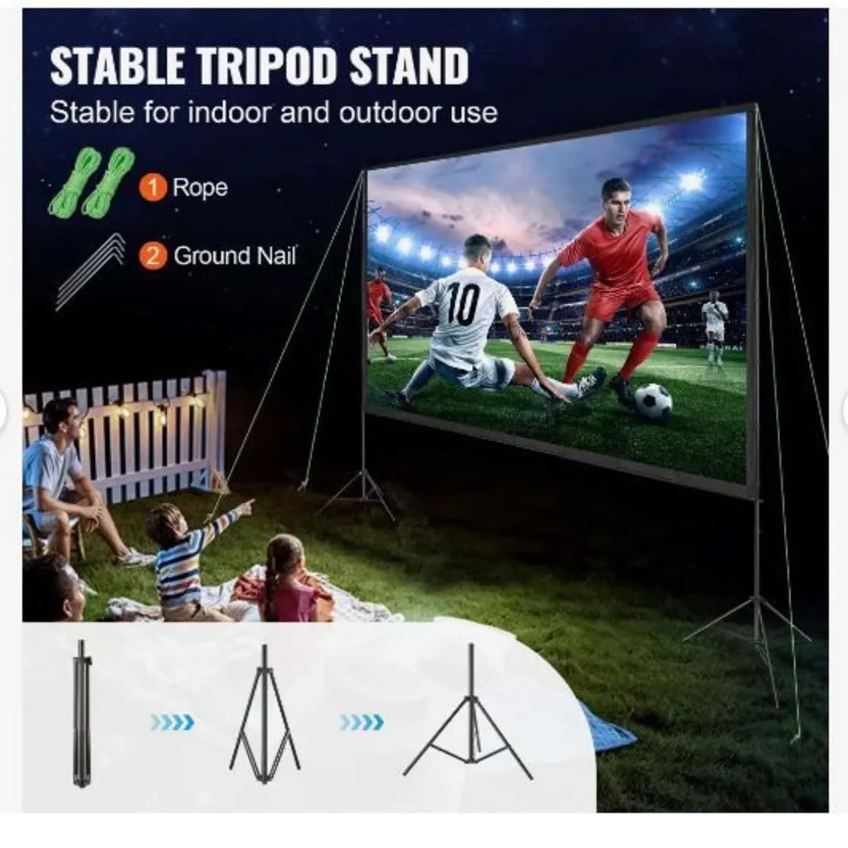 Projector Screen with Stand, 150 inch - Image 3