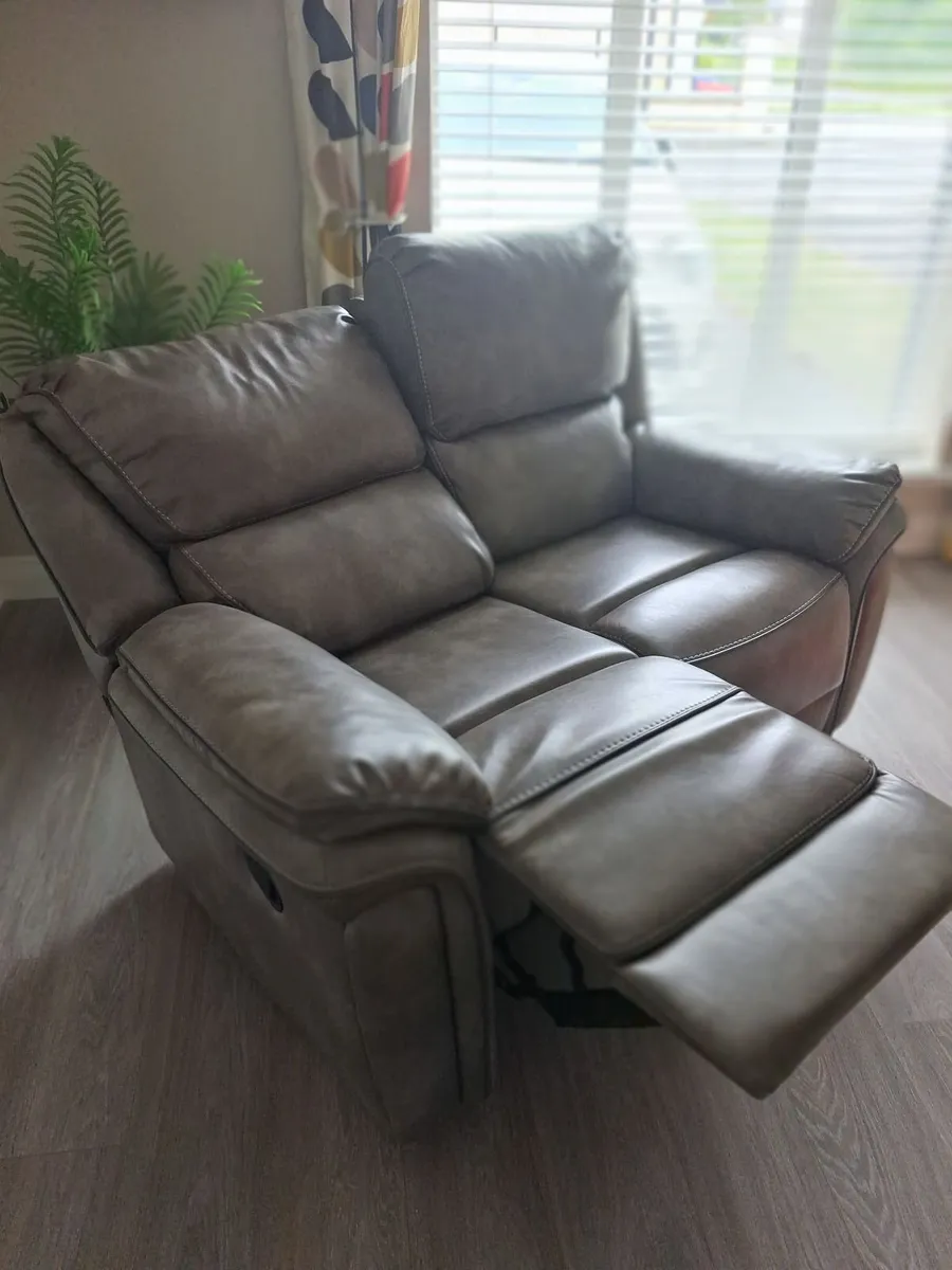 Grey Montana two seater leather couch - Image 4