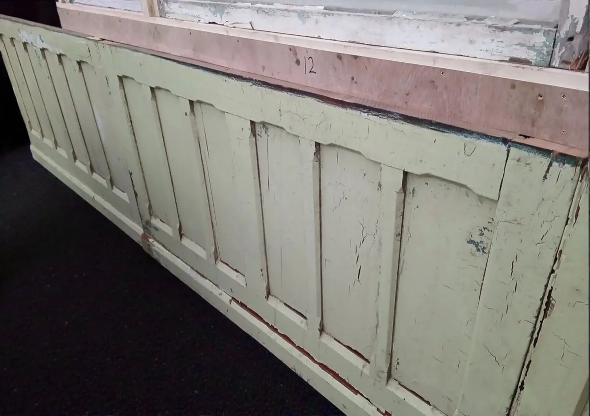Lot of 4 wall panels green painted - Image 2