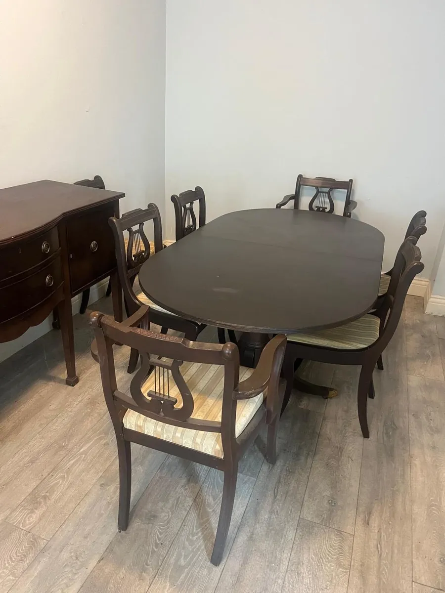 Mahogany Dinning Room Table, Chairs & Sideboard - Image 3