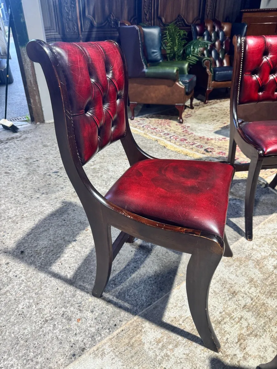 Antique 4x chesterfield dinning chairs - Image 3