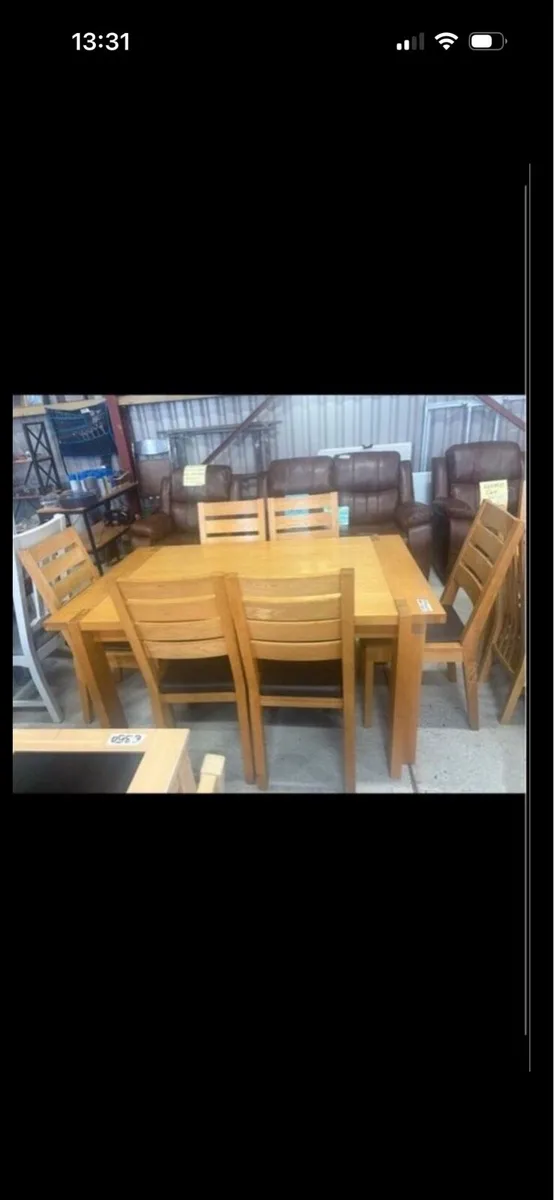 Oak table and 6 chairs - Image 2