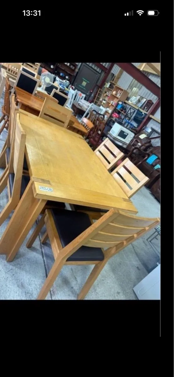 Oak table and 6 chairs - Image 3