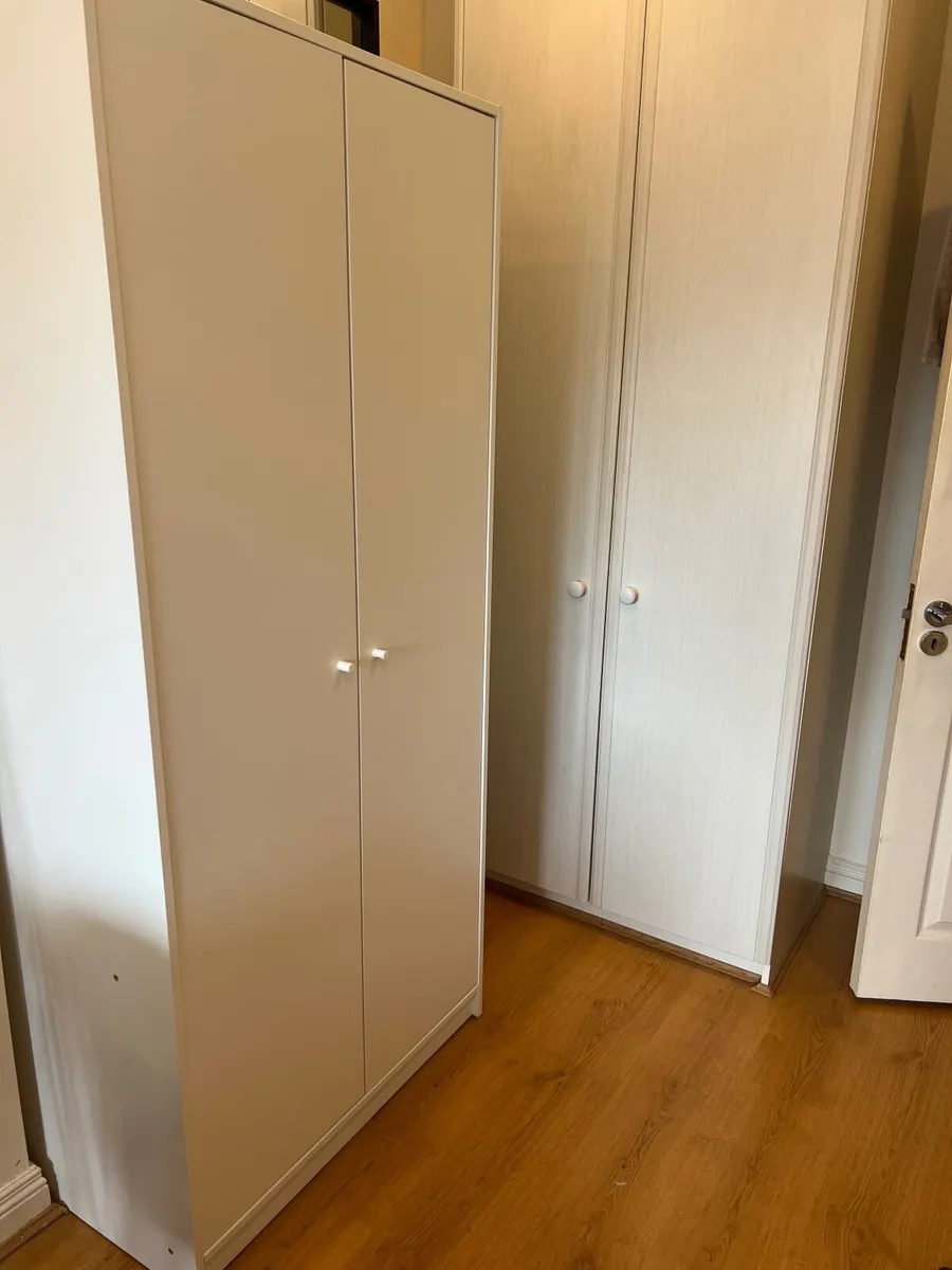 IKEA KLEPPSTAD 2-Door Wardrobe — White (As New) - Image 2