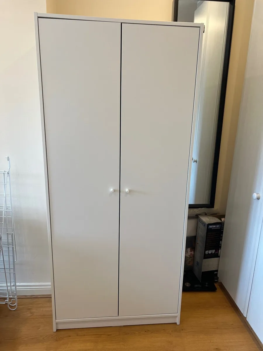 IKEA KLEPPSTAD 2-Door Wardrobe — White (As New) - Image 1