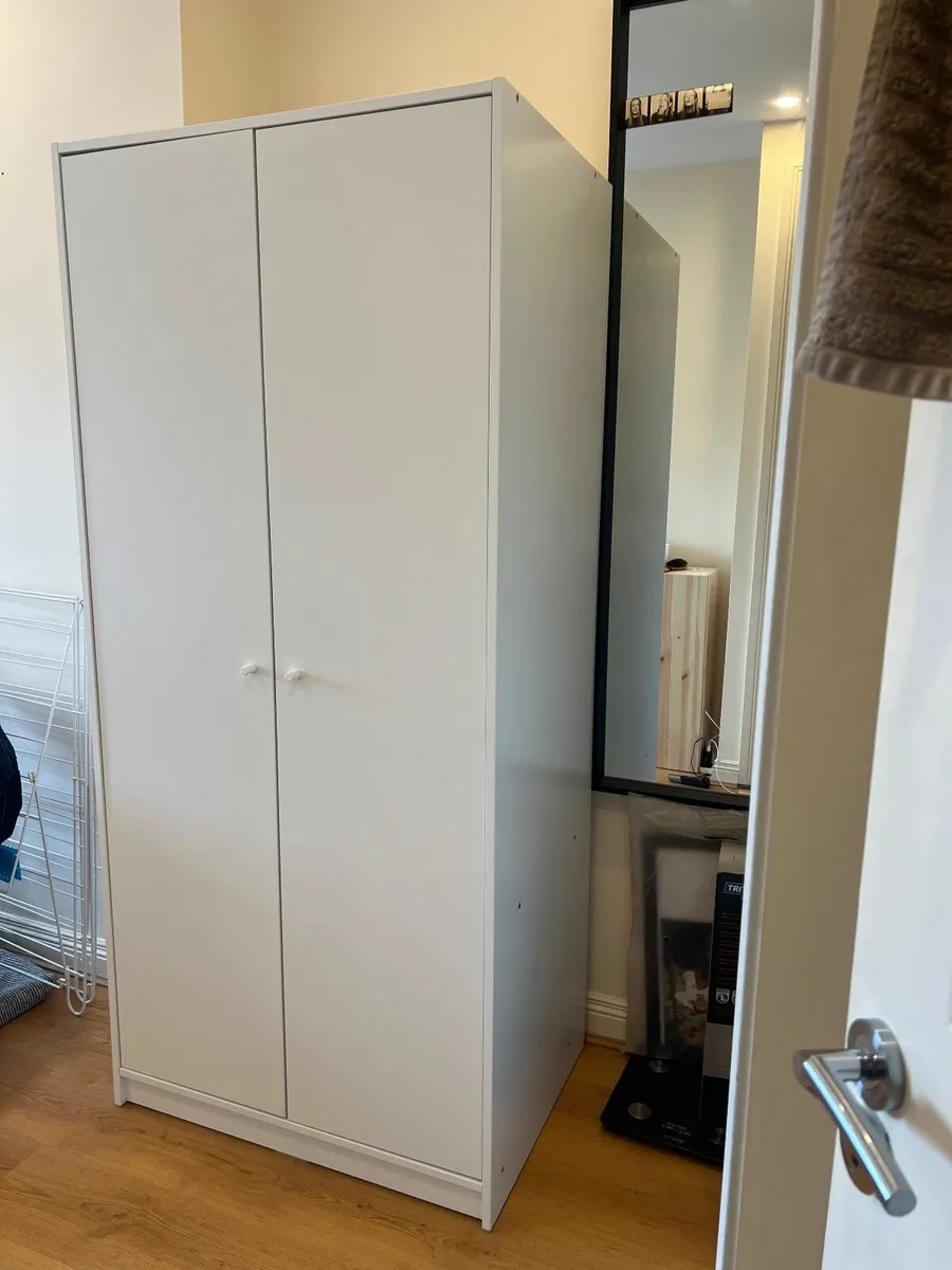 IKEA KLEPPSTAD 2-Door Wardrobe — White (As New) - Image 3