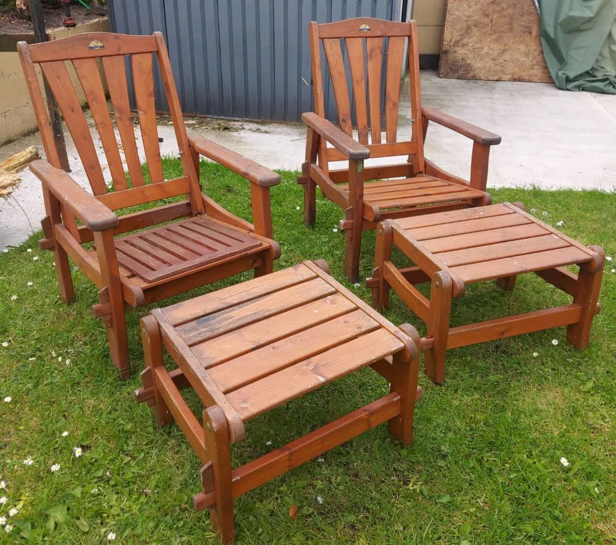 Wood Garden chair set - Image 1