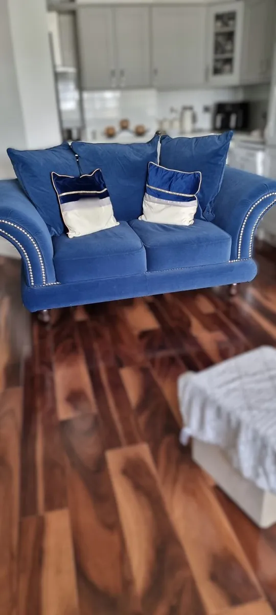 Sofa 4 Seater + 3 Seater Navy - Image 1