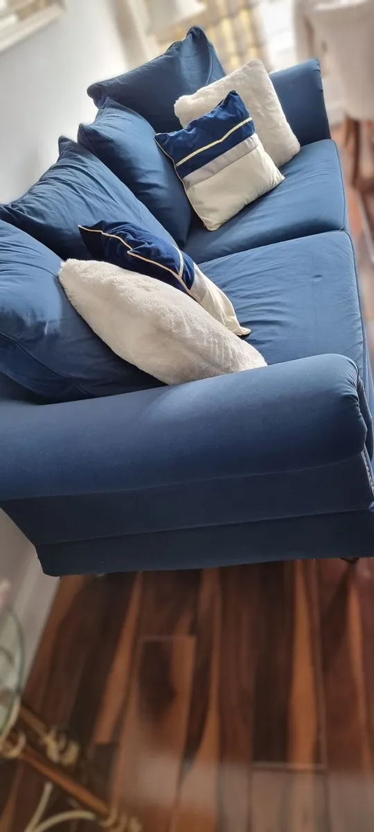 Sofa 4 Seater + 3 Seater Navy - Image 2