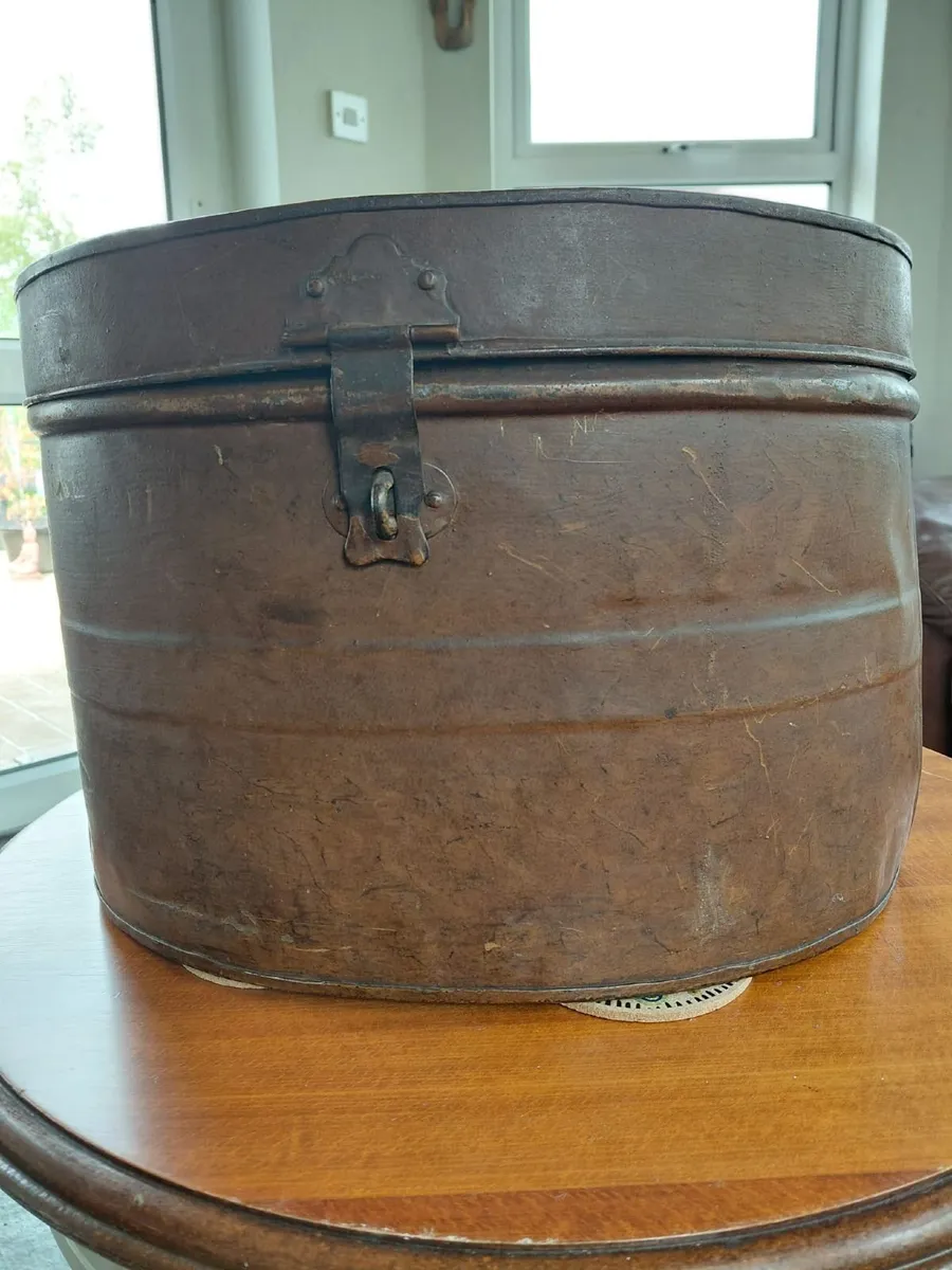 Victorian Metal Hat Box. - Image 1