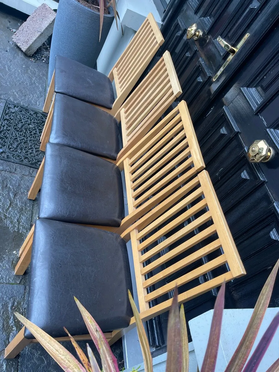 4 x Beautiful Leather Kitchen Dining Chairs - Image 2