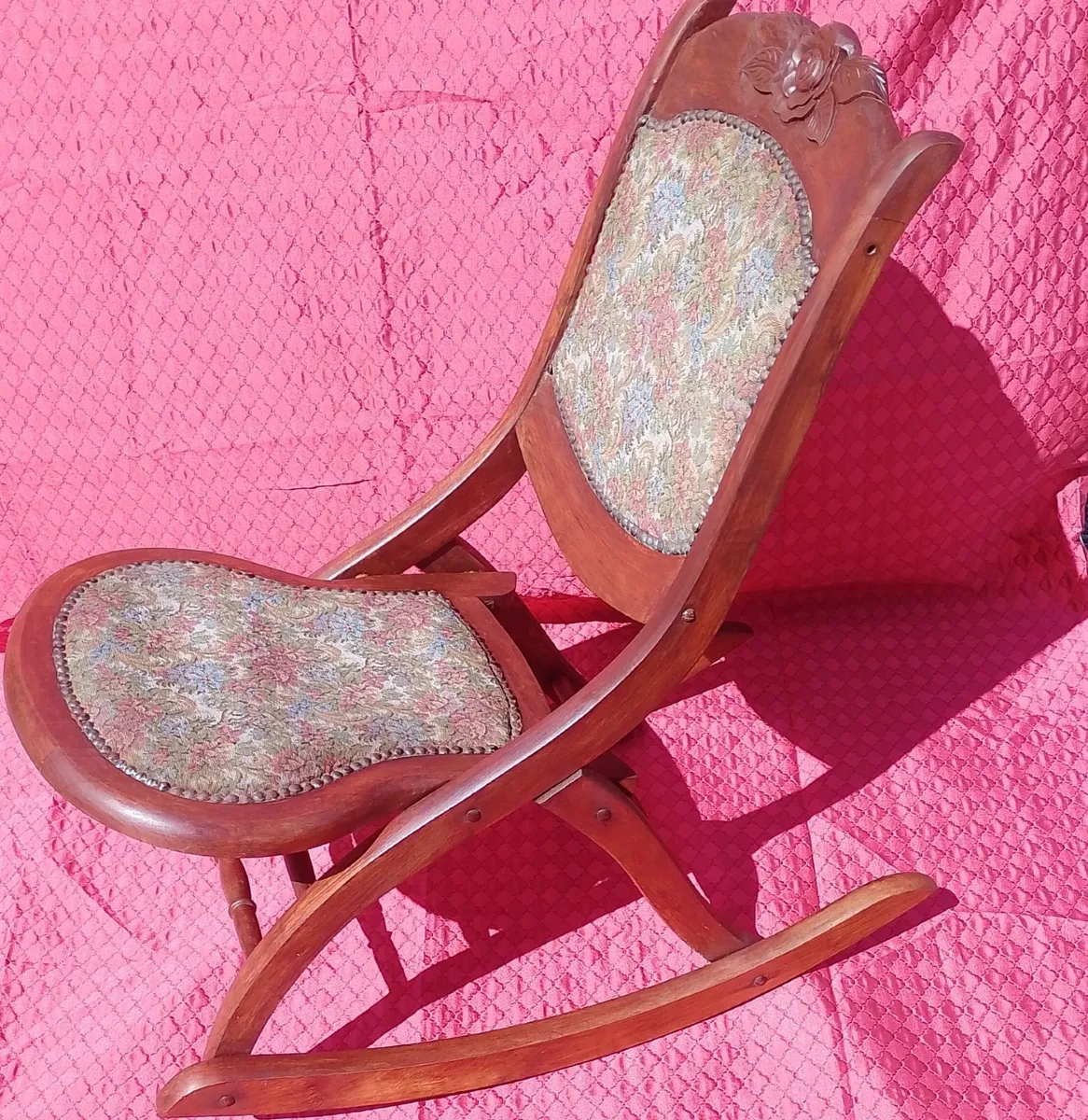 Antique folding rocking nursery chair - Image 4