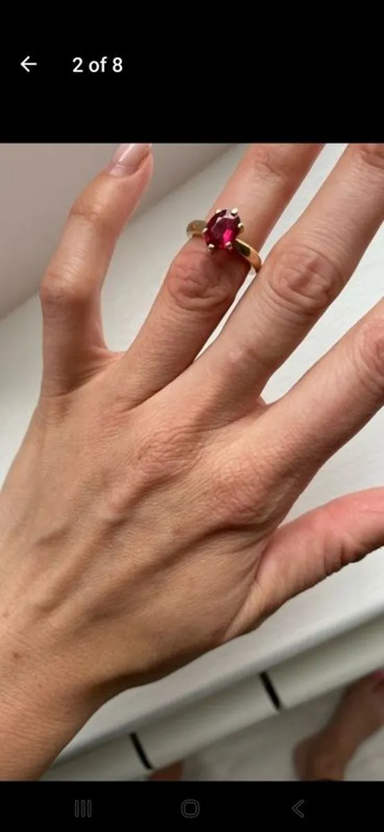 Ruby gold ring - Image 4