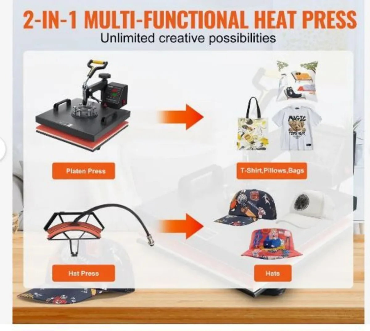 Heat Press Machine, 15x15inch / 38x38cm, - Image 4