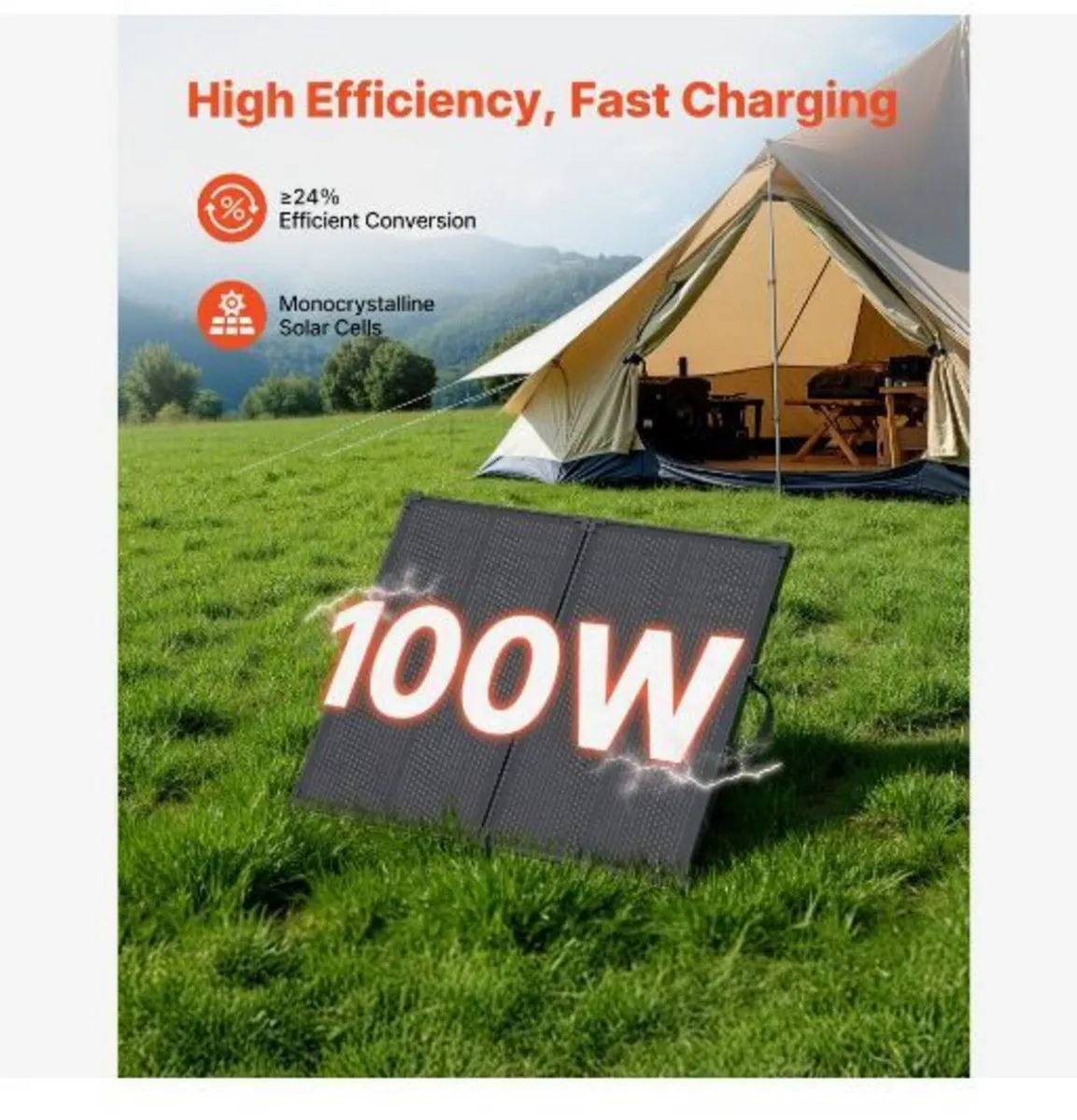100W Foldable Solar Panel with Frame - Image 4
