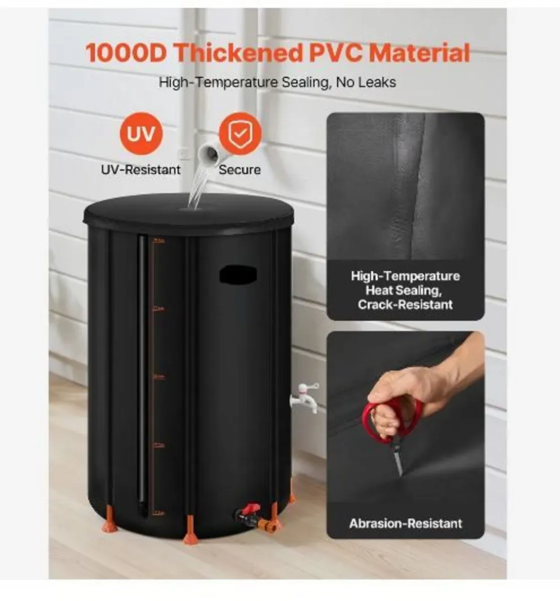 Collapsible Rain Barrel, 380 L Portable Rain Water - Image 2