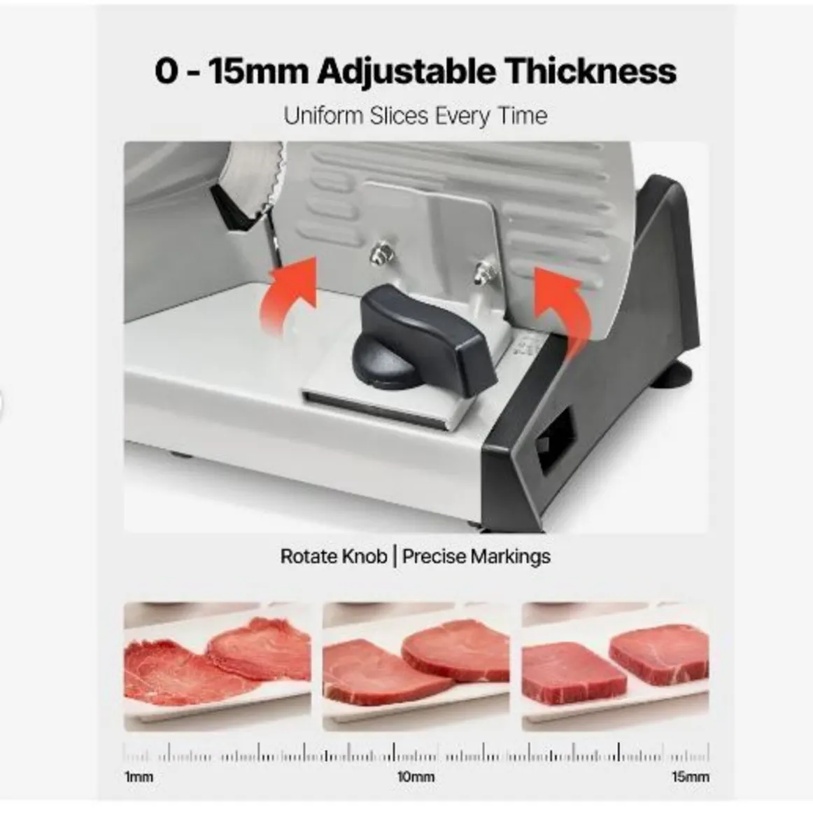 Meat Slicer, 200W Electric Deli Slicer Machine - Image 4