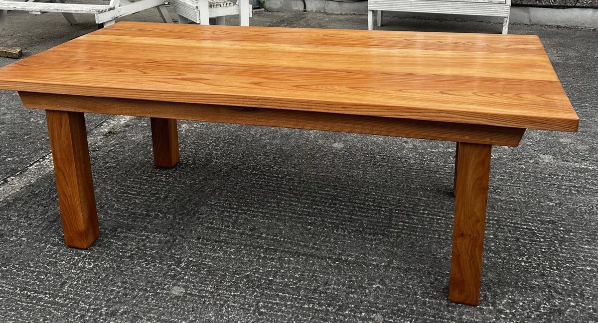 Solid Elm Dining Table - Image 2