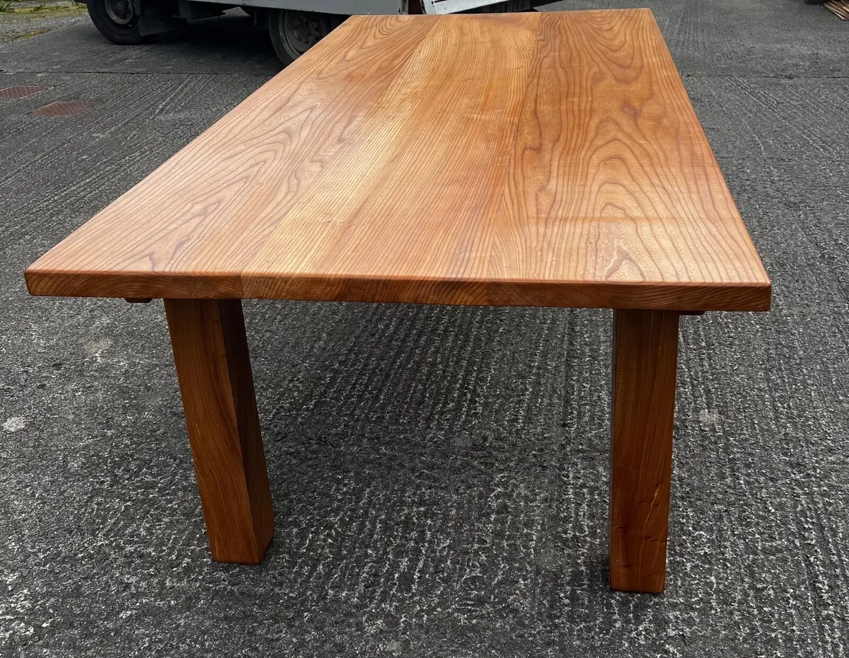 Solid Elm Dining Table - Image 3