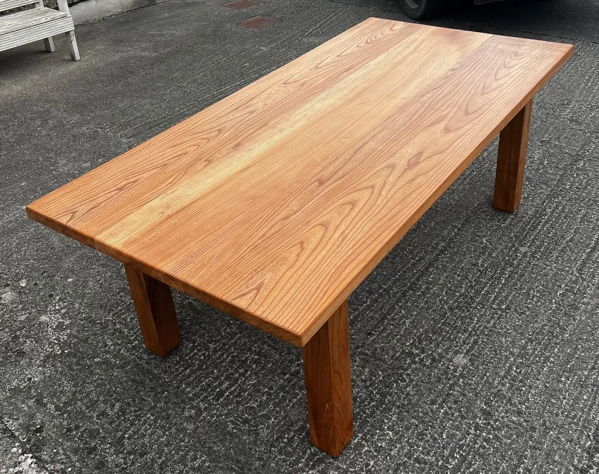 Solid Elm Dining Table - Image 4