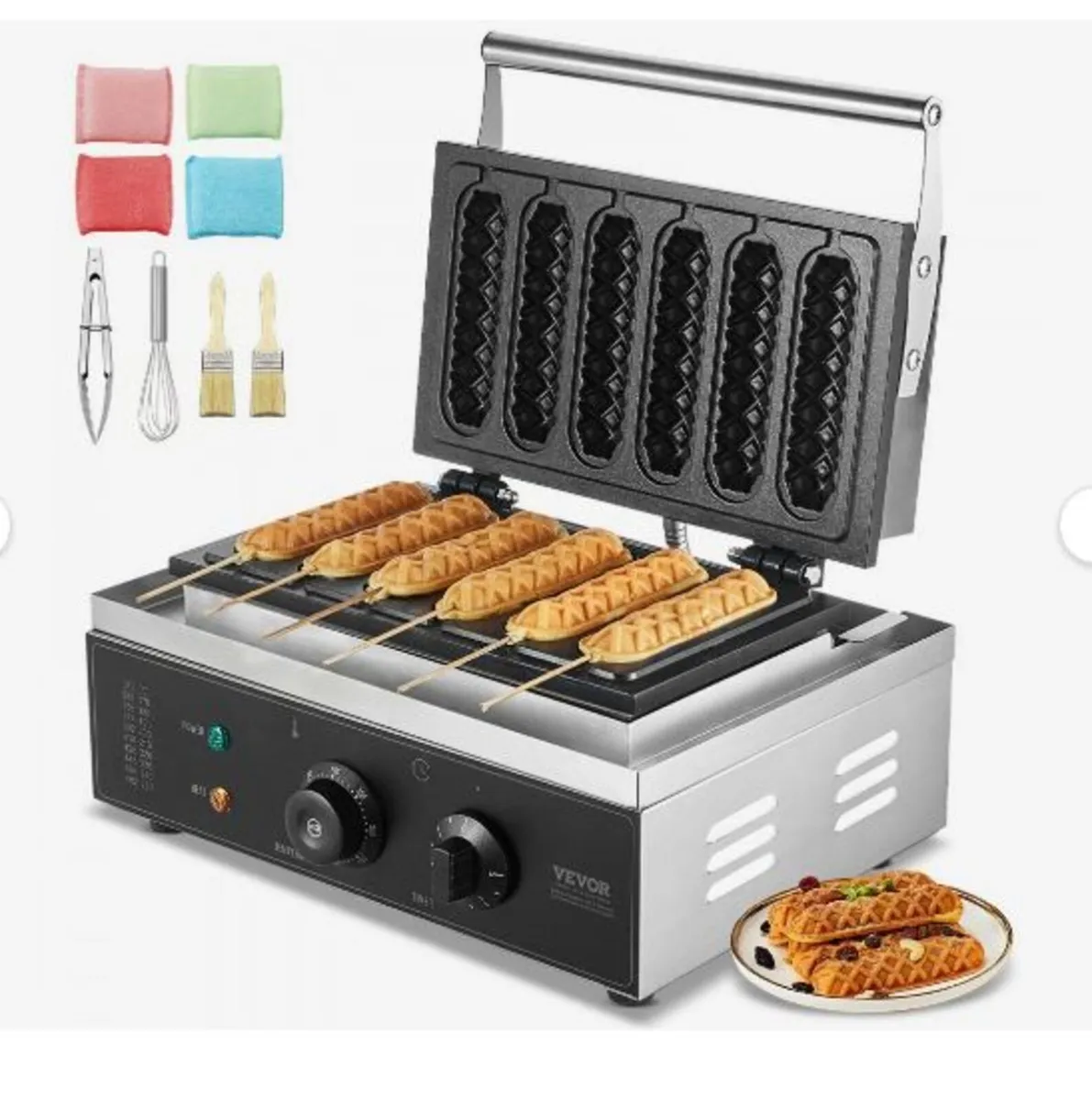Commercial Waffle Stick Maker, 6PCS 1500W - Image 4
