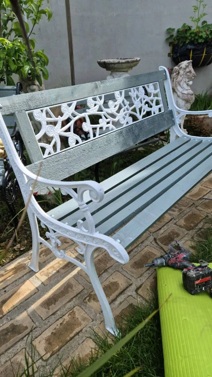 Garden bench cast iron bistro home house gift - Image 1