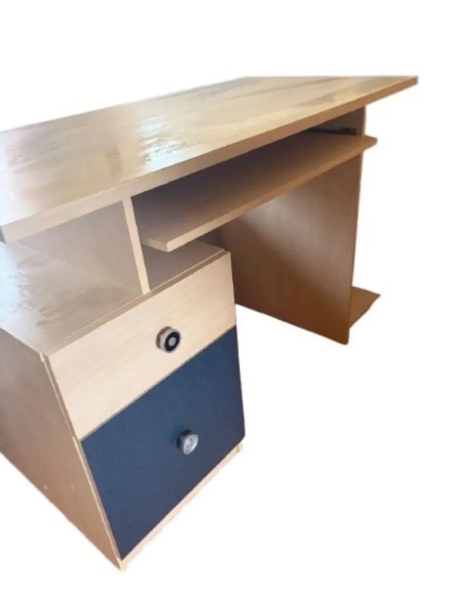 Modern Compact Desk with Drawers & Shelves - Image 2