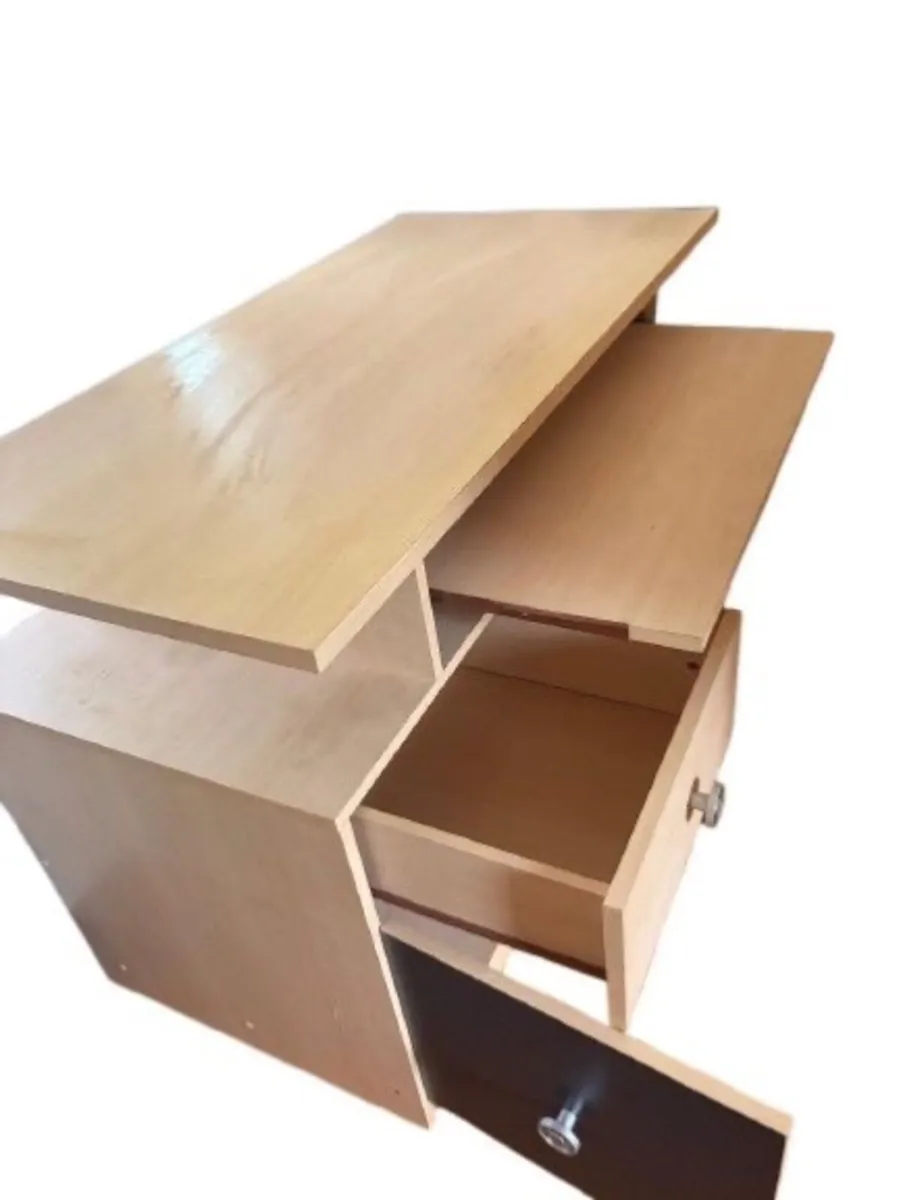 Modern Compact Desk with Drawers & Shelves - Image 3