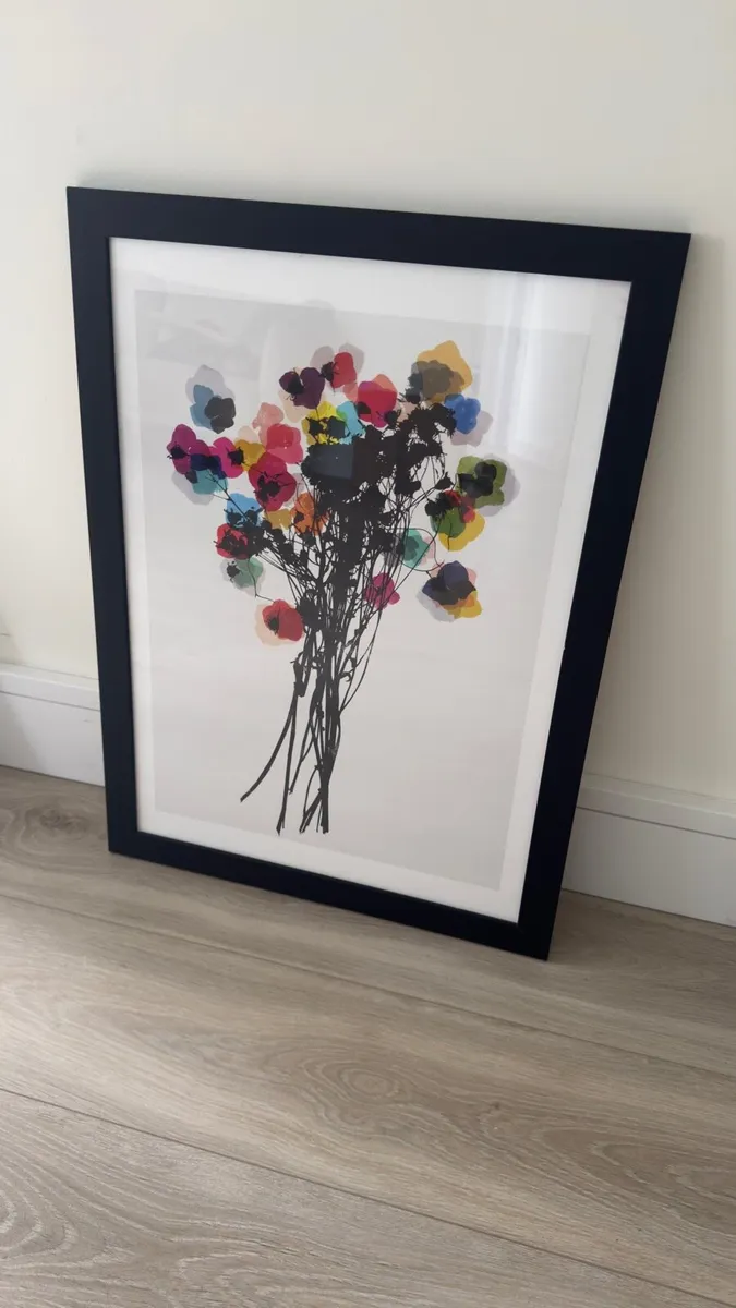 Contemporary Multi-Coloured Wildflower Print - Image 1