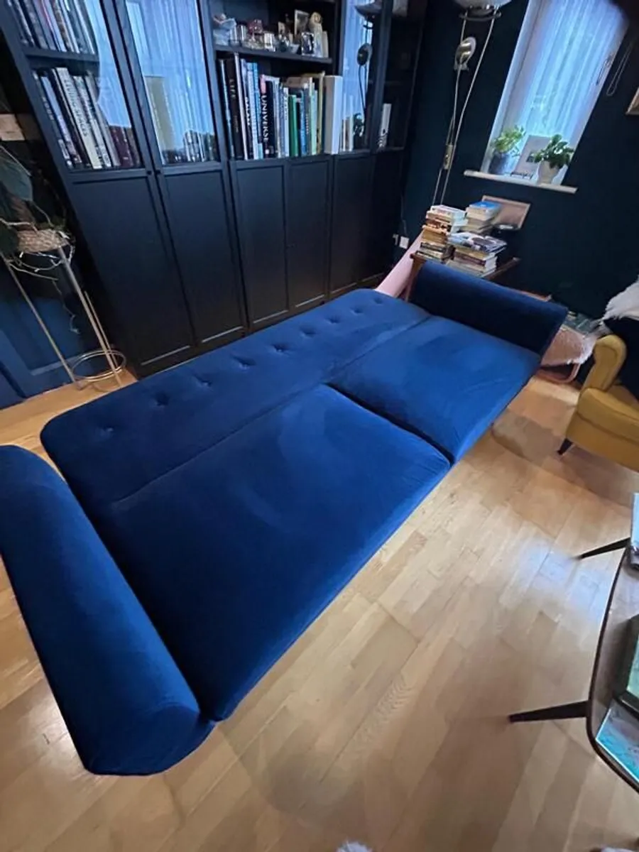 3 Seater Sofa Bed - Navy Blue - Image 2