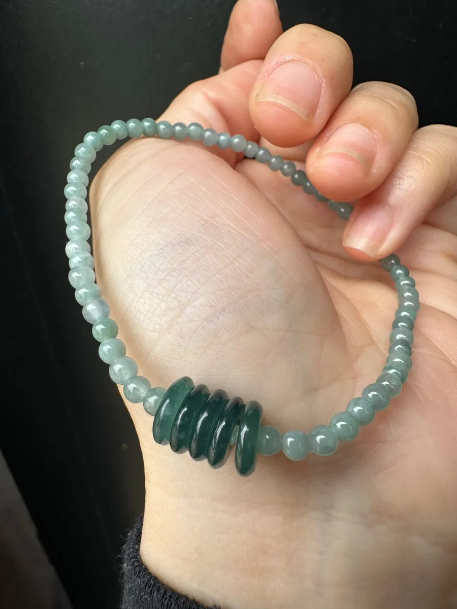 Guatemala Jadeite Five - Disc Bracelet - Image 1