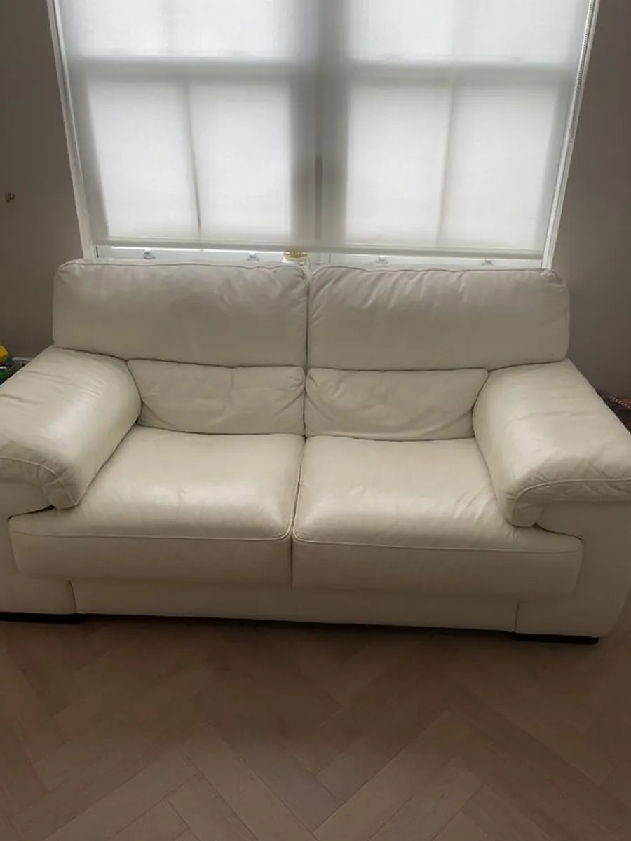 Leather sofa and armchair - Image 2