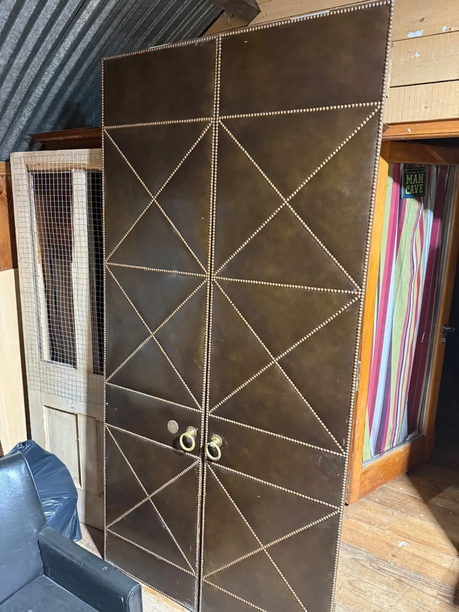 Reclaimed leather bespoke doors - Image 1