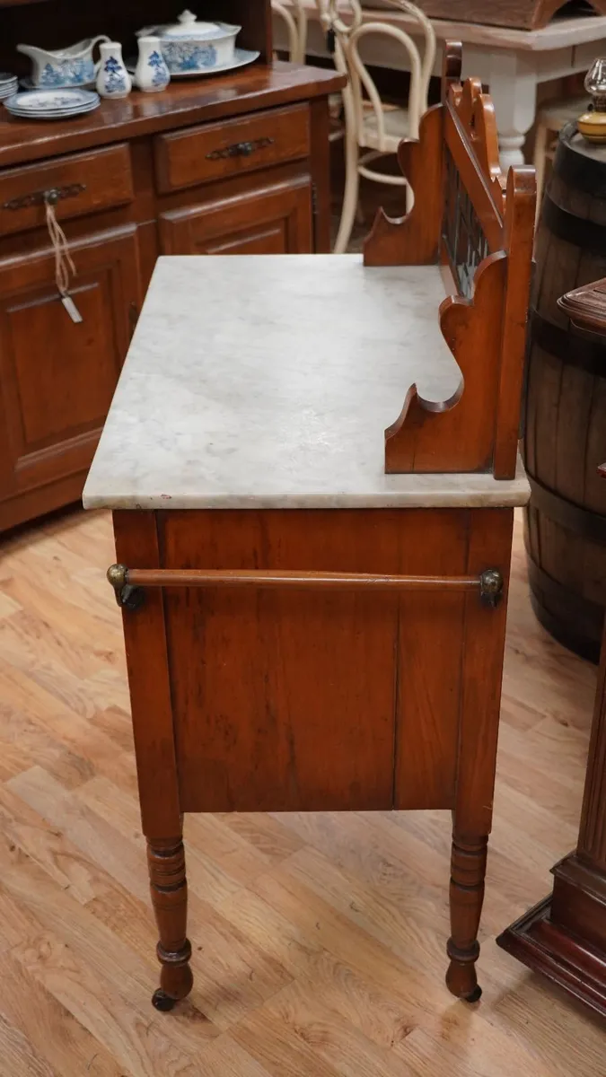 Victorian Walnut Marble Top Washstand - Image 3
