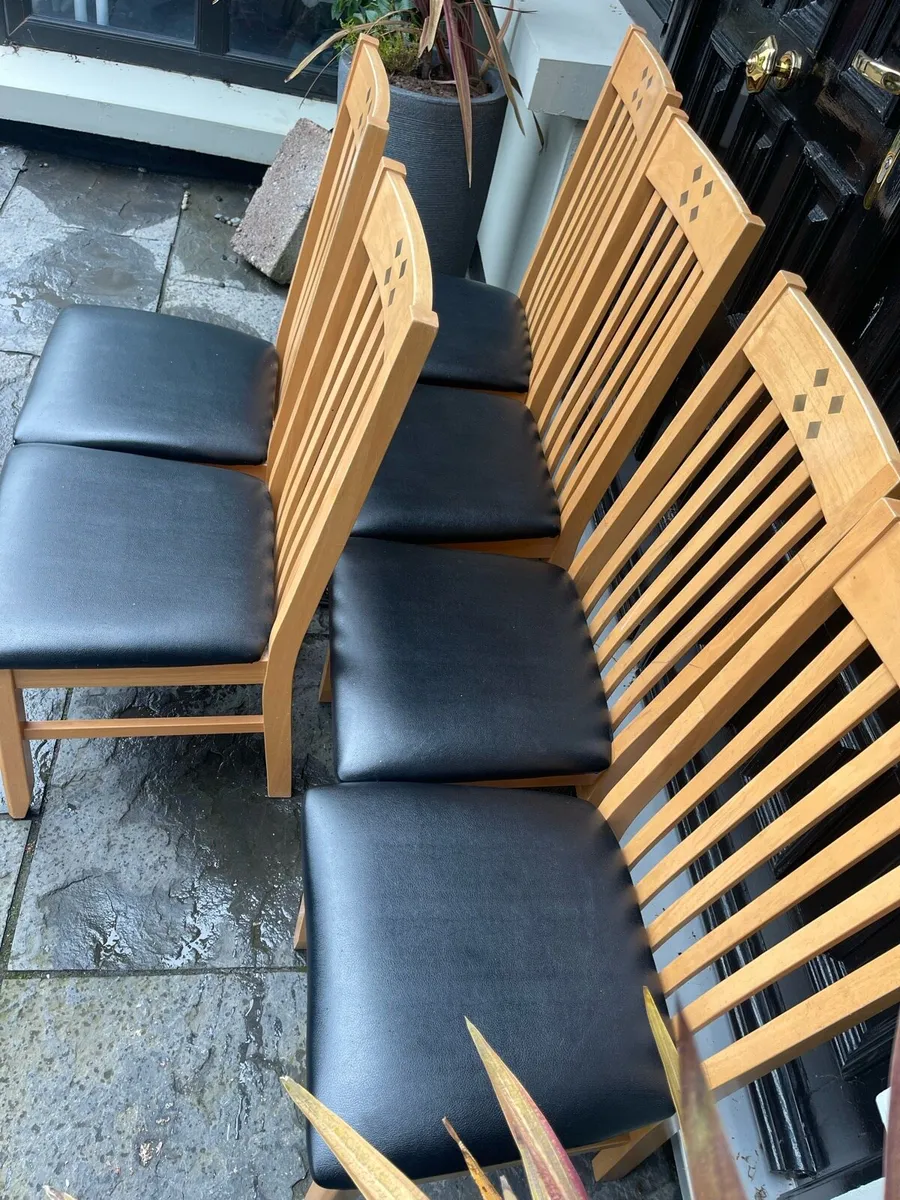6 x Stunning Leather Kitchen Dining Chairs-Deliver - Image 2